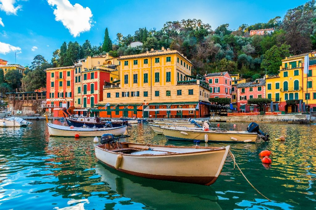 Panoramic,View,Of,Italian,City,Portofino,In,Liguria,,Italy
