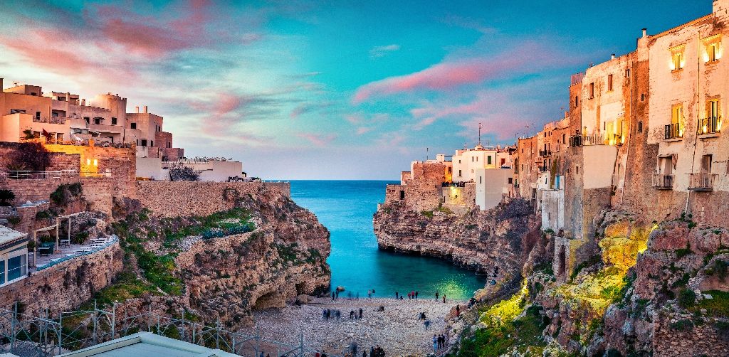 Spectacular,Spring,Cityscape,Of,Polignano,A,Mare,Town,,Puglia,Region,