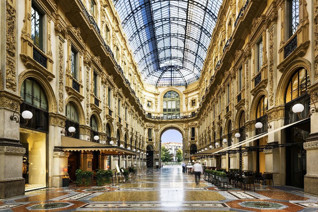 Glass,Dome,Of,Galleria,Vittorio,Emanuele,In,Milan,,Italy