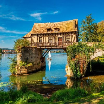 Old,Timbered,Water,Mill,In,Vernon,Normandy,France