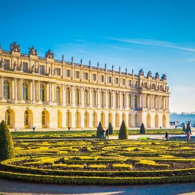 Famous,Palace,Versailles,With,Beautiful,Gardens,Outdoors,Near,Paris,,France.