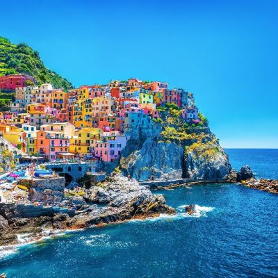 Beautiful,Colorful,Cityscape,On,The,Mountains,Over,Mediterranean,Sea,,Europe,