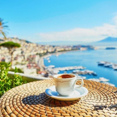 Cup,Of,Fresh,Espresso,Coffee,In,A,Cafe,With,View
