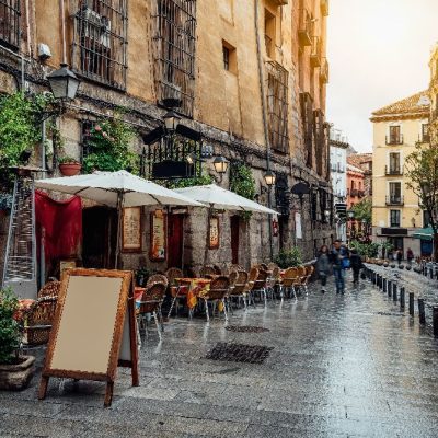 Old,Cozy,Street,In,Madrid,,Spain.,Architecture,And,Landmark,Of